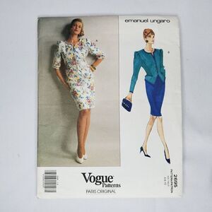 Vintage 90s Vogue Paris Emanuel Ungaro Skirt Jacket Pattern 2695 6 8 10 Uncut